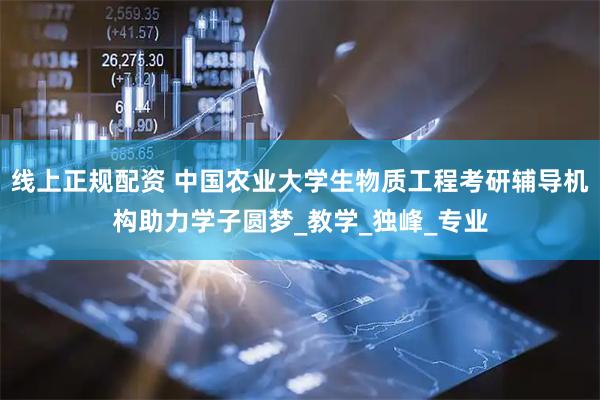 线上正规配资 中国农业大学生物质工程考研辅导机构助力学子圆梦_教学_独峰_专业